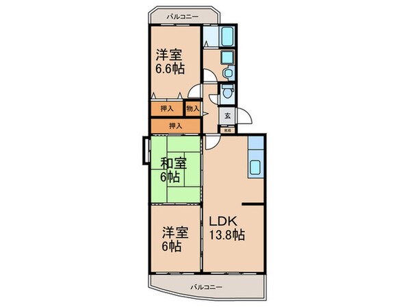 サンシャイン篠栗２号館の物件間取画像